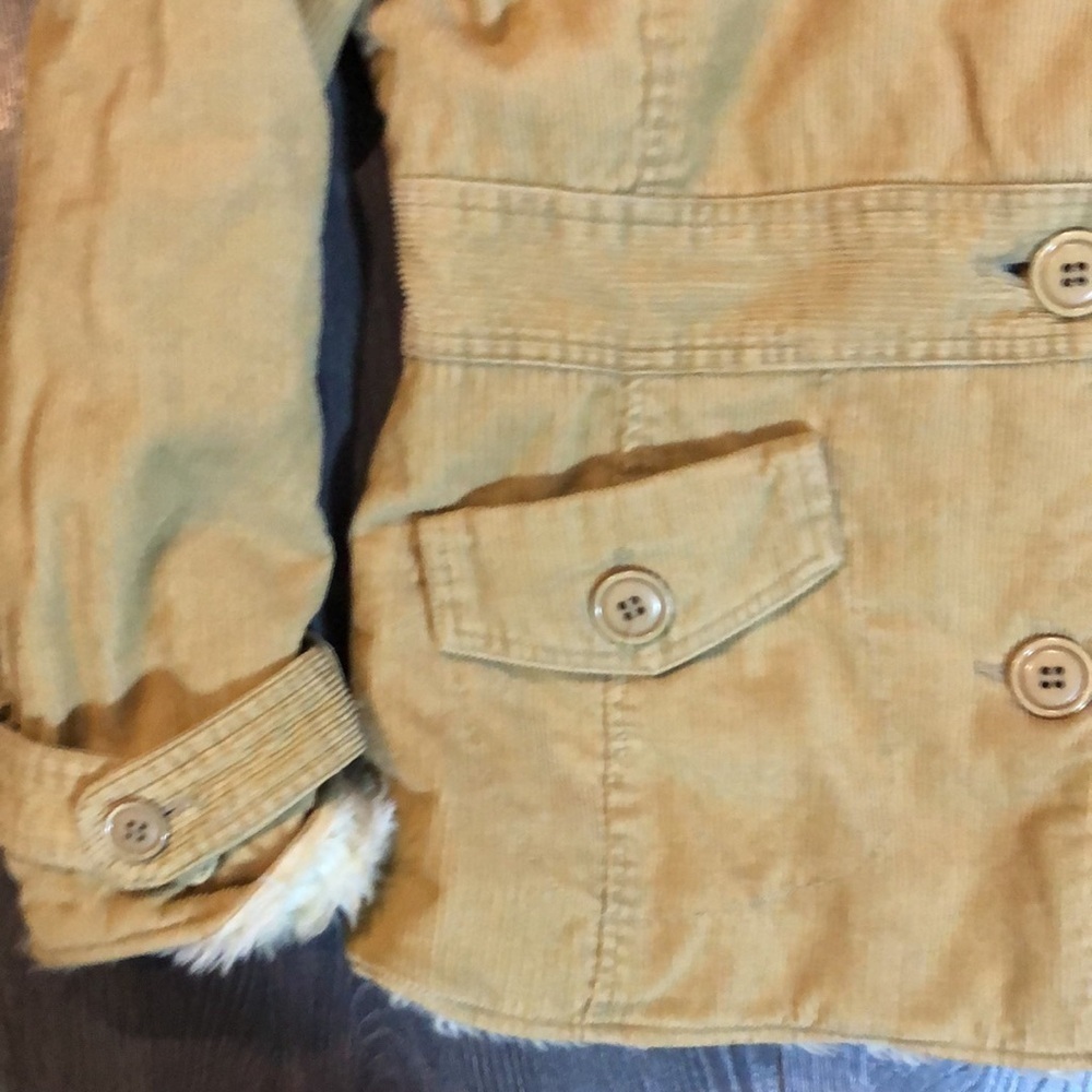 Esprit Women's Camel/Tan Corduroy Jacket with Faux Fur Trim - Picture 6 of 13